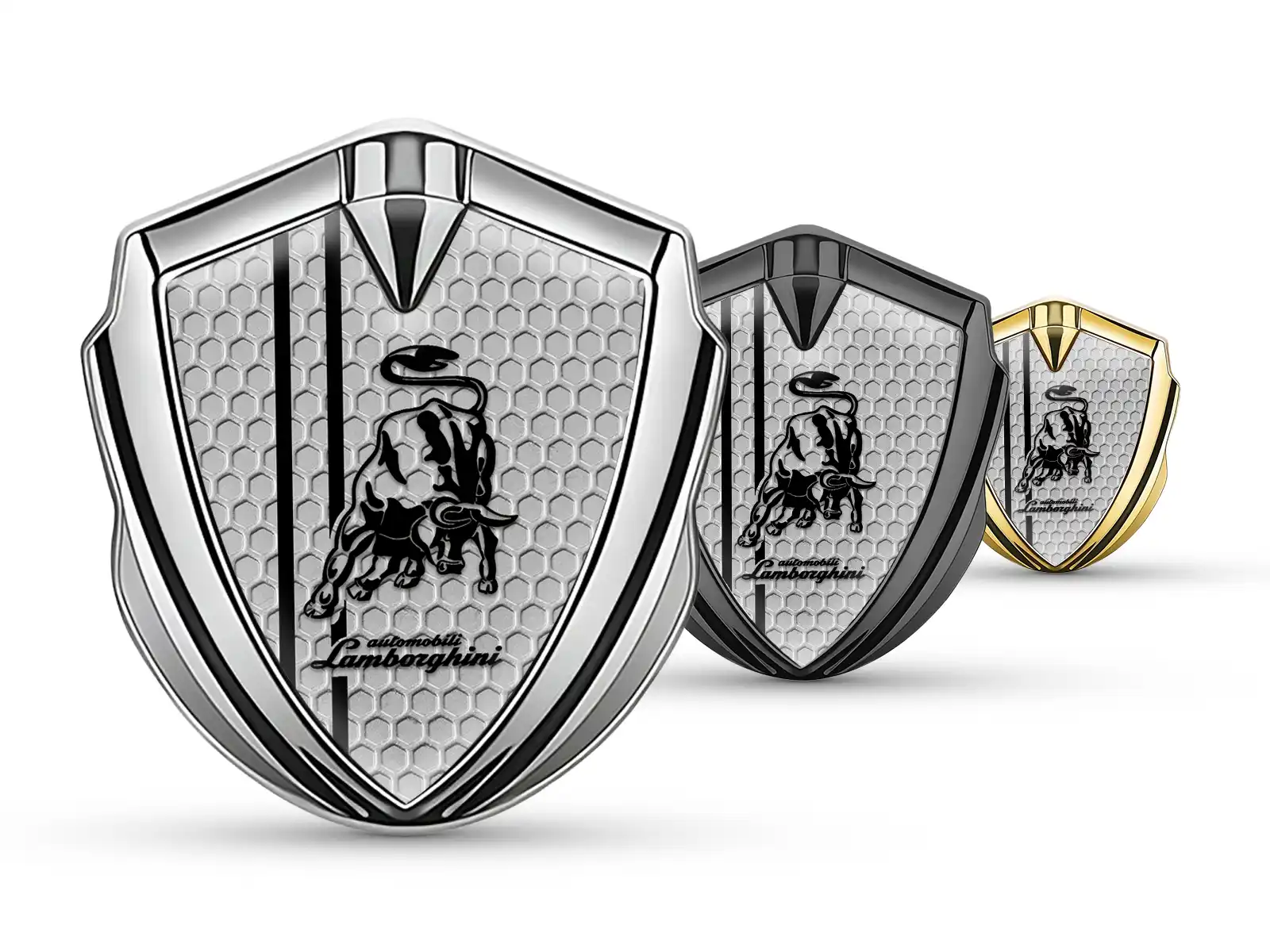 Lamborghini Metallico Emblema Badge Durevole Tocco Premium